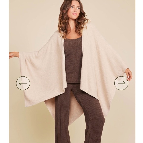 Barefoot Dreams Sweaters - Barefoot Dreams Cozy Chic Style #455 Lite Weekend Wrap One Size Stone 48" X 55"